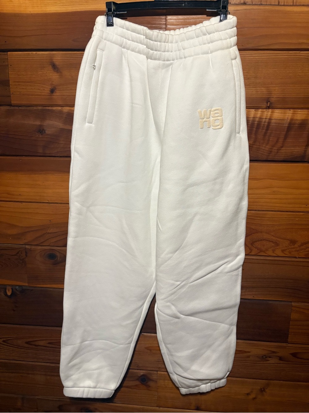 Alexander Wang White Fleece Joggers with Subtle Logo
